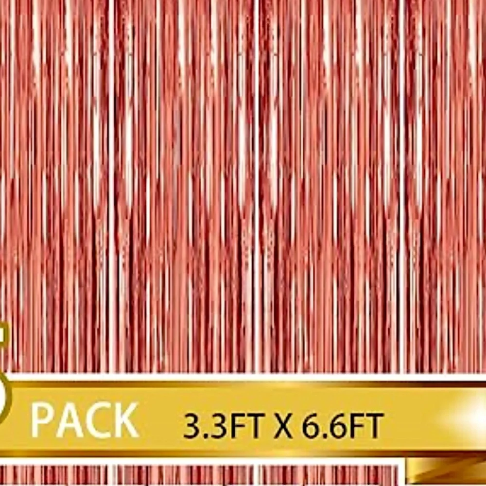 *NWT* 2pk of Tinsel Foil Fringe‎ Curtains Party Photo Backdrop & decor